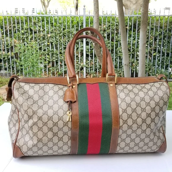 Vintage Gucci large Boston Carryall satchel weekender mini travel bag - Picture 3 of 16
